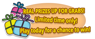 REAL PRIZES UP FOR GRABS!Limited time only! Play today for a chance to win!  